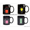 Haonai M-10415 customized black ceramic battery magic mugs